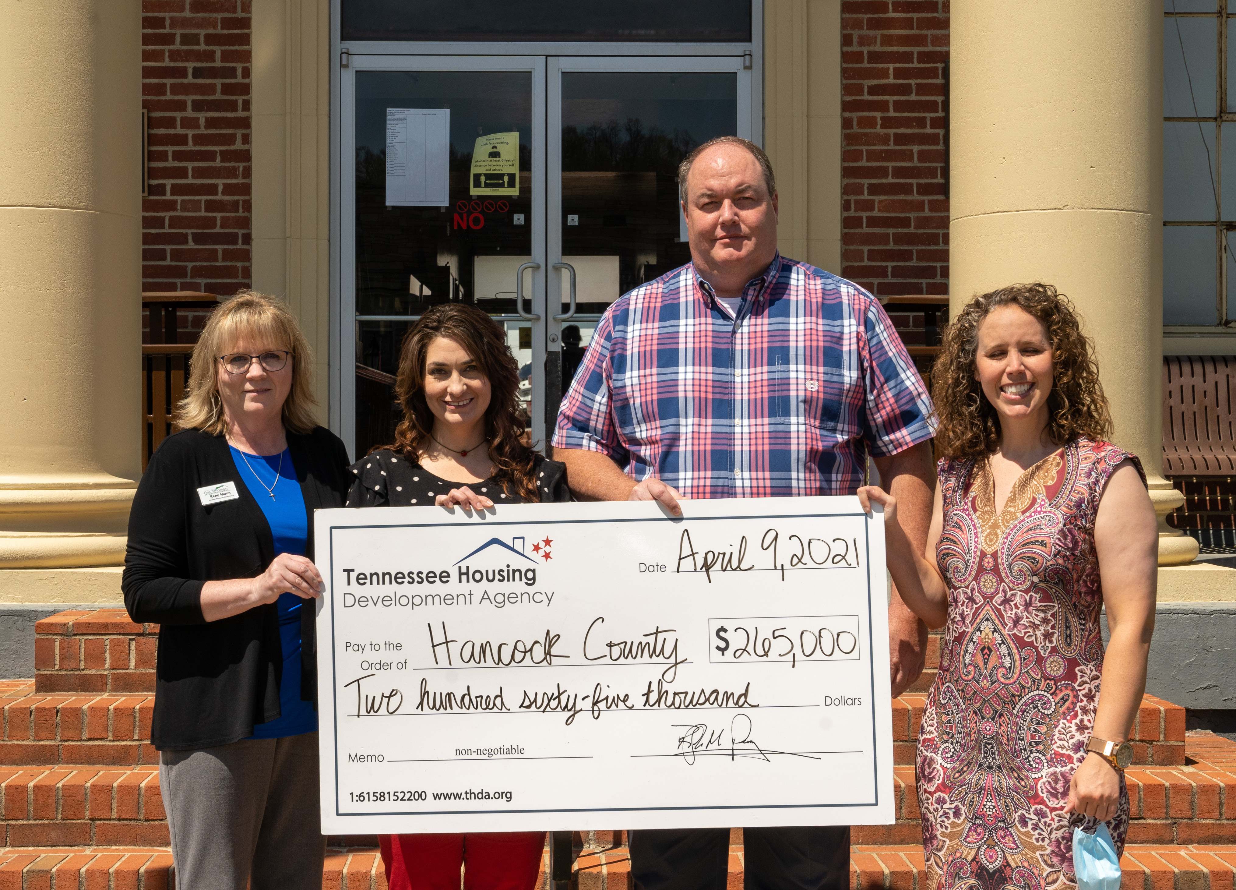 Hancock County receives $265,000 HOME grant to repair substandard homes for elderly and disabled residents.